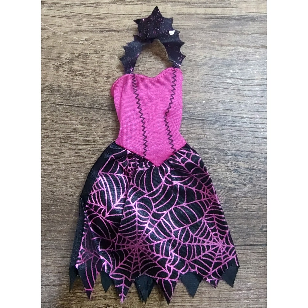 Mattel DMN88 Barbie Halloween Party Witch Doll Pink Spiderweb Print Dress Only